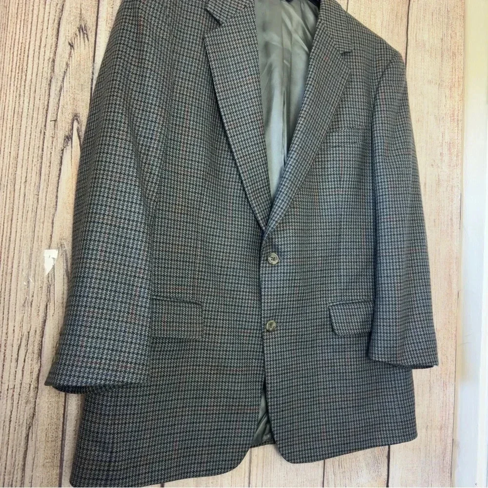 Brooks Brother mens Casual Blazer Wool Houndstooth Jacket Size 43R